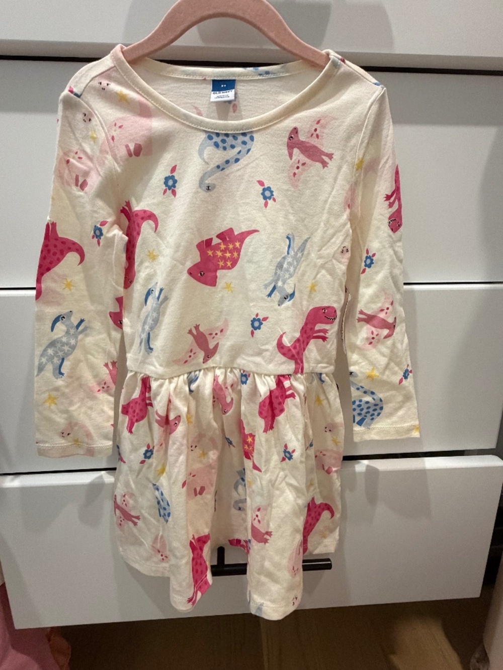 girls cotton dinosaur dress 3T NWT